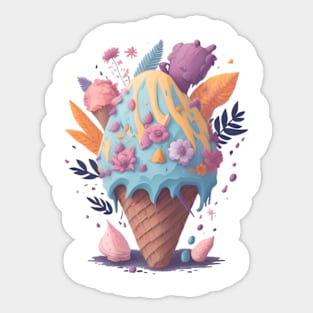 ice cream graffiti illustration Sticker